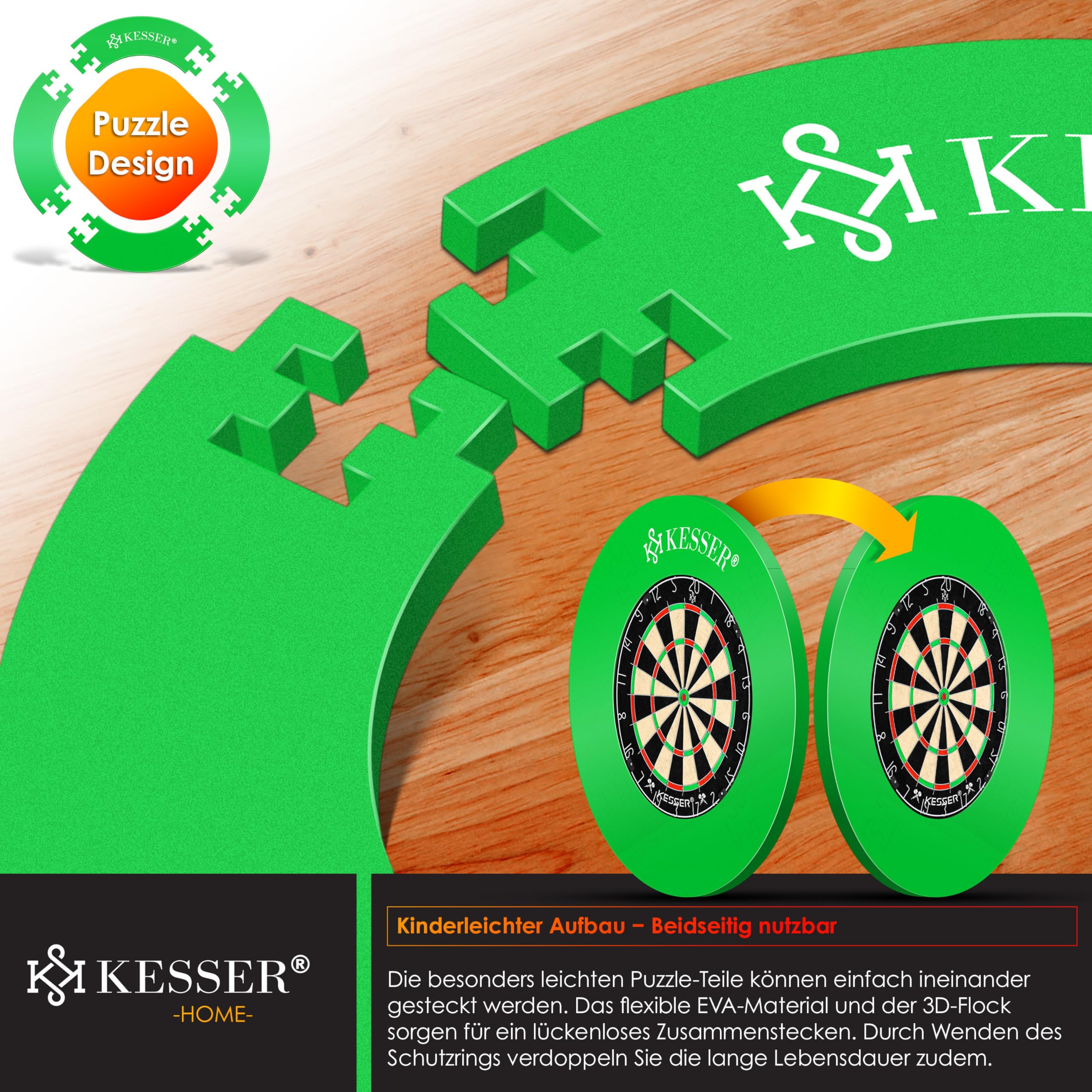KESSER® Dartscheibe Catchring Schutzring Ø45cm | Auffangring rund Stabiler Wandschutz Zubehör | passend für alle Dartscheiben | Dartring Stabiler Wandschutz Backboard Surround Ring für Dartboard Eva