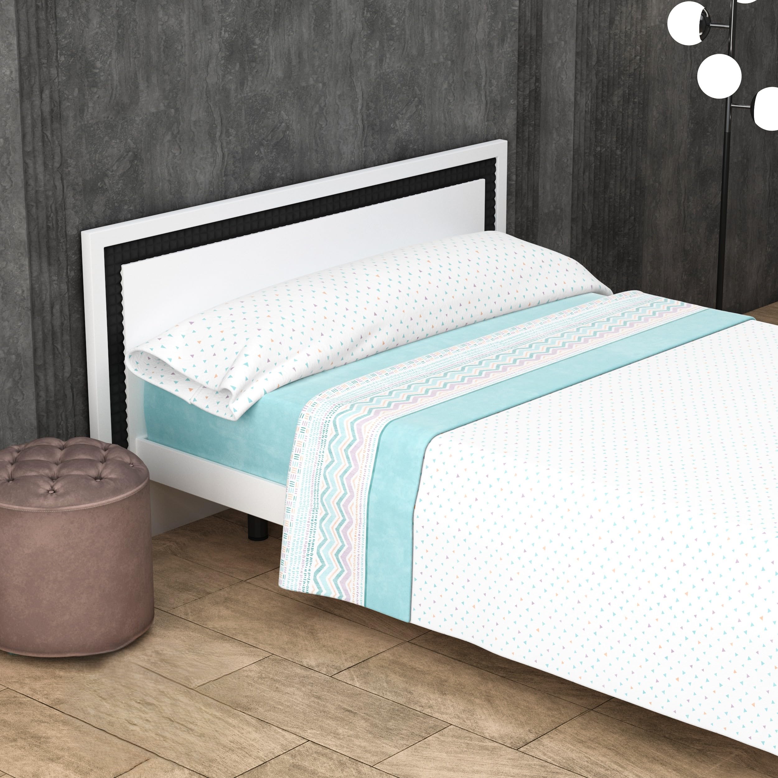 Juego de Sábanas 3 Piezas Coralina 180gr Invierno | Cama 90, 105, 135, 150 y 180 cm | 6 Diseños + Infantiles Unicornios y Dinosaurios (Cristal Aqua, Cama 180cm)