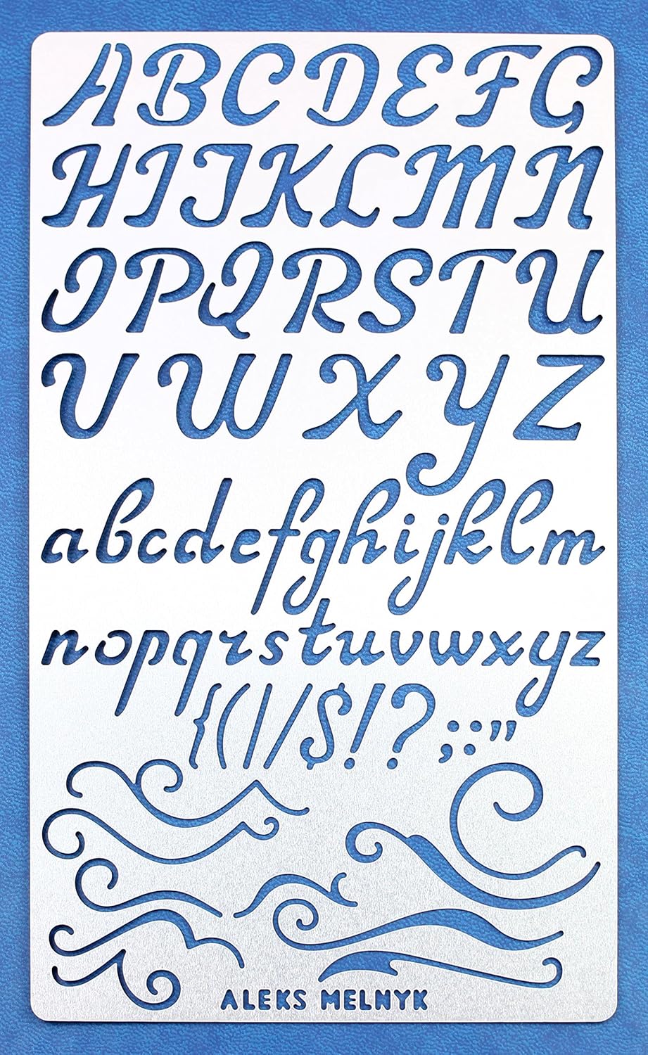 Aleks Melnyk #34 Metal Journal Stencils, Lettering Alphabet, Letter Number, ABC, Stainless Steel Stencils Kit 3 PCS, Letting Templates Tool for Painting, Wood Burning, Pyrography and Engraving