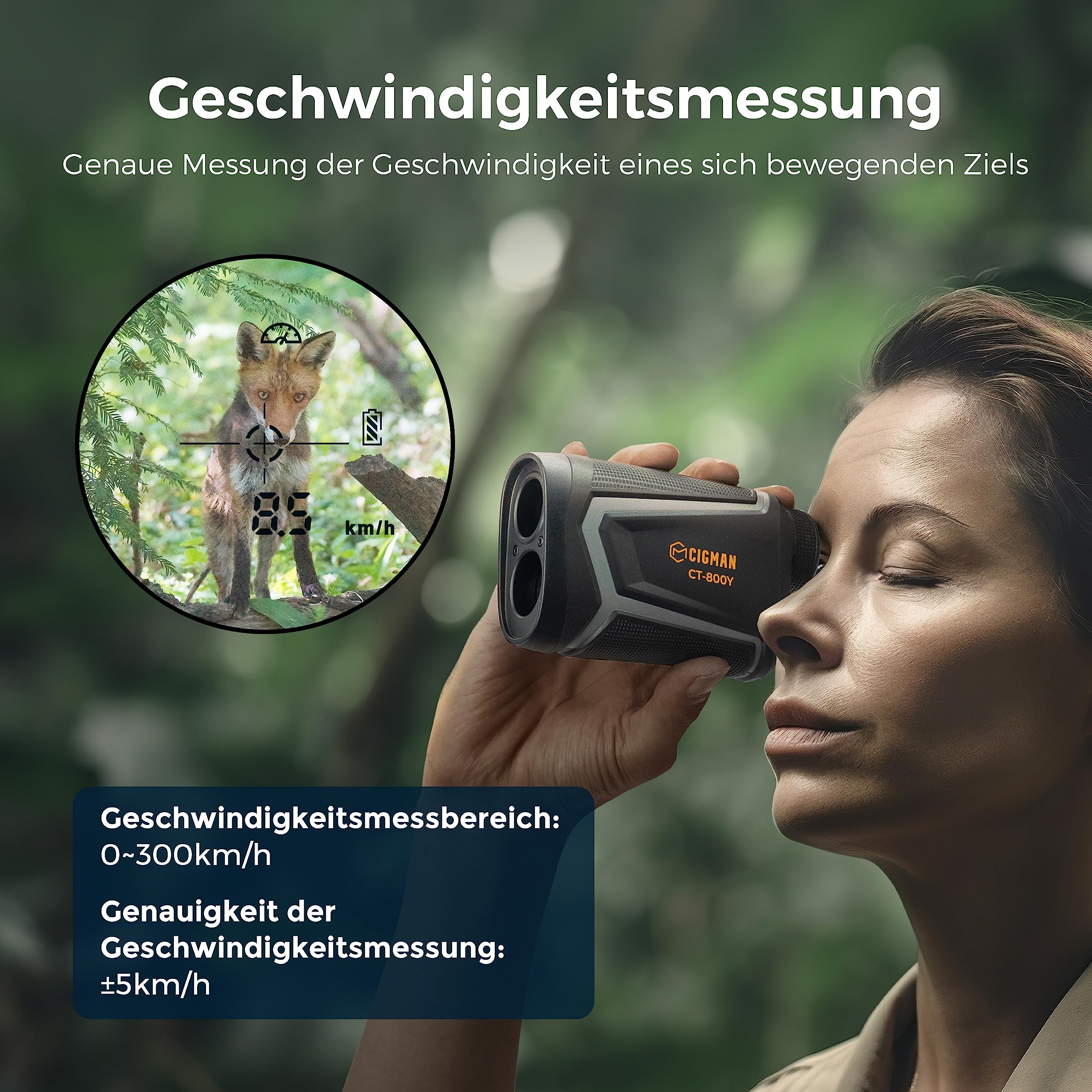 CIGMAN Laser Golf Entfernungsmesser 700M 7X Golf Rangefinder mit Slope-USB Wiederaufladbar, Fünf Messmodi, Flaggenmastverriegelung, Geschwindigkeitsmessung, Wettkampftauglich