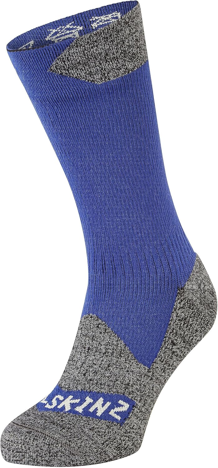 SEALSKINZ Raynham Unisex Waterproof All Weather Mid Length Sock, Royal Blue, XL