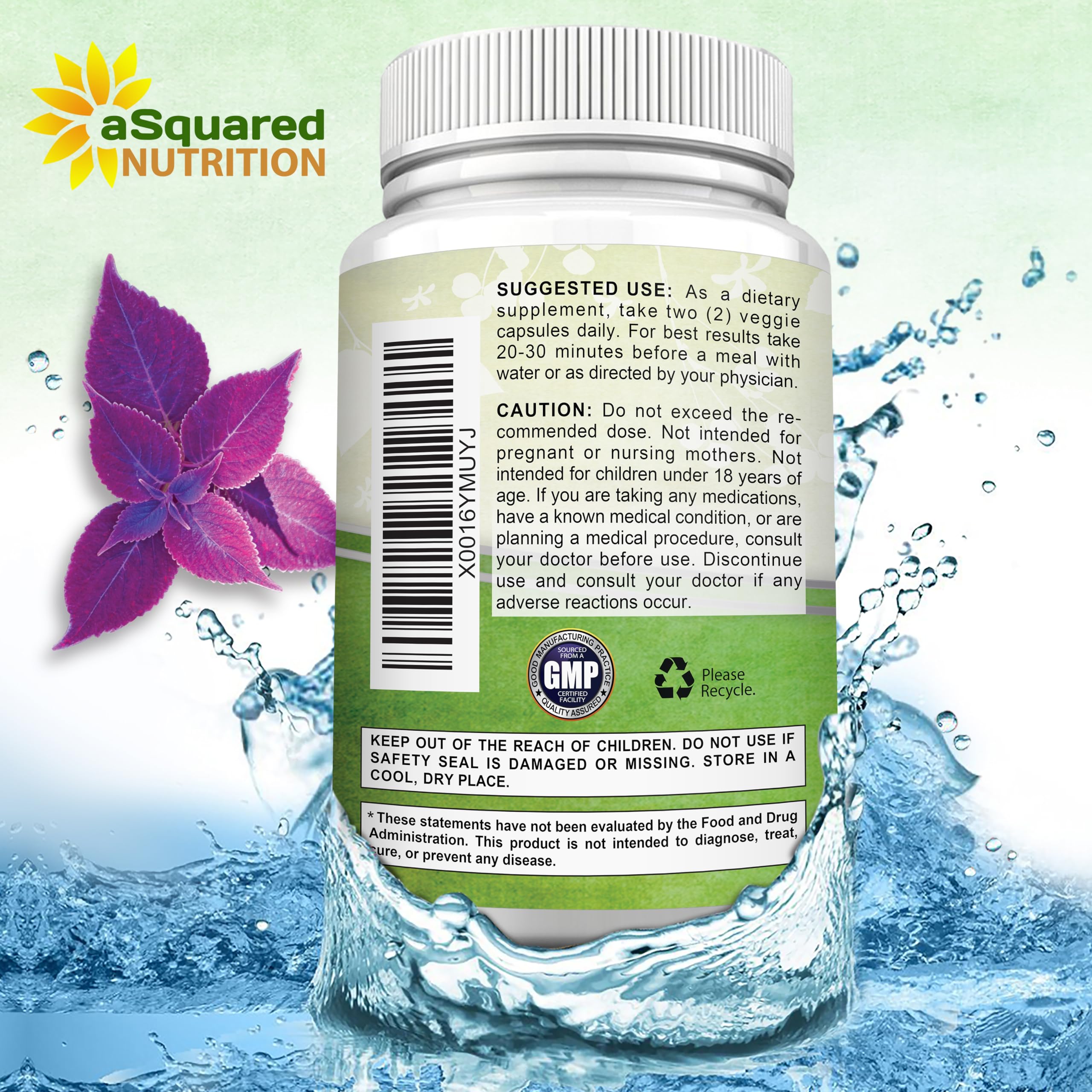 aSquared Nutrition Forskolin 500mg Per Serving Max Strength-180 Capsules, Supplement for Pure Weight Loss Fuel, Coleus Forskohlii Root - Forskolin Diet Pills, Belly Buster Fat Burner 2X Slim Trim Lose — Amazon image 4