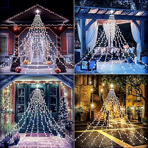 Miniatura 5 de Luces de decoración de estrellas de Navidad, tira de luces para exteriores, 320 luces LED de 16.4 pies para árbol de Navidad 8 modos y resistente al
