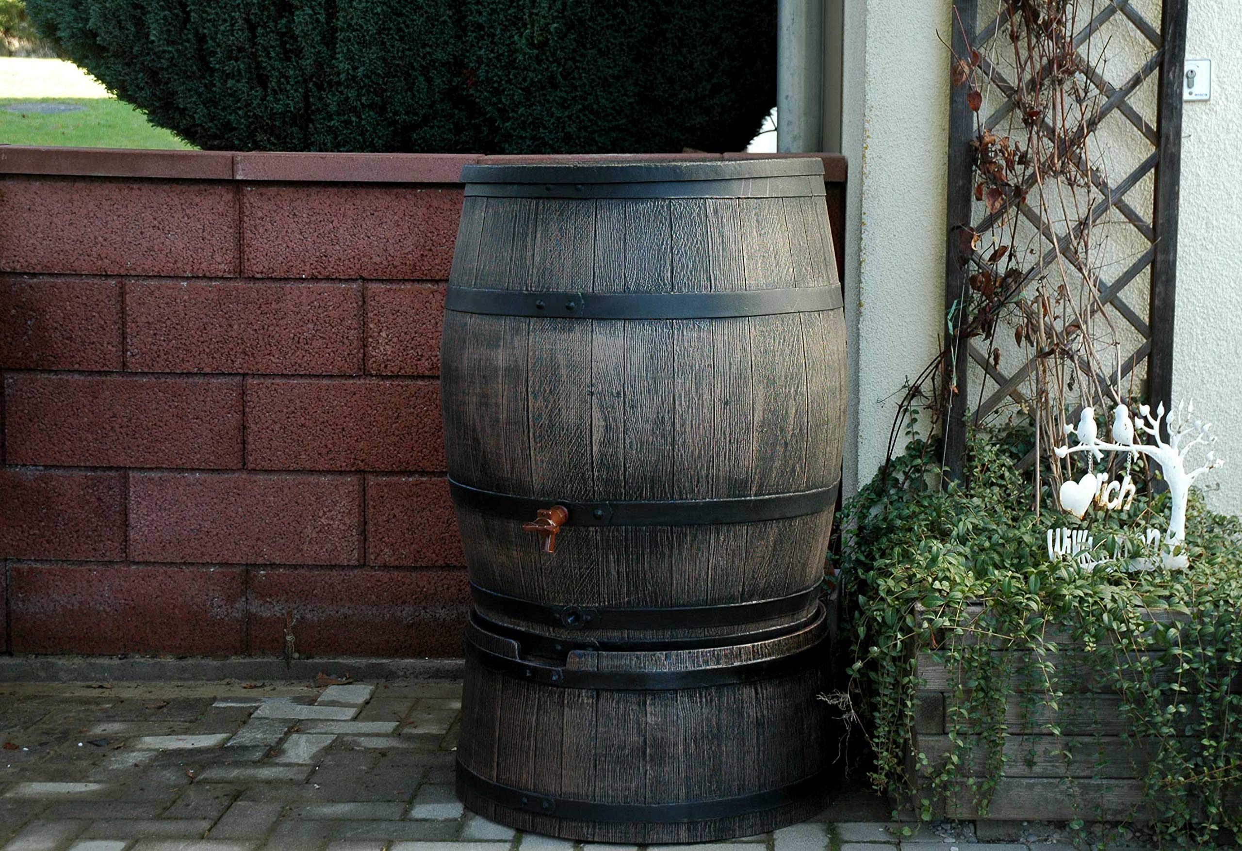 YERD Regenfass Set Tonne Sockel/Untergestell 50 Liter