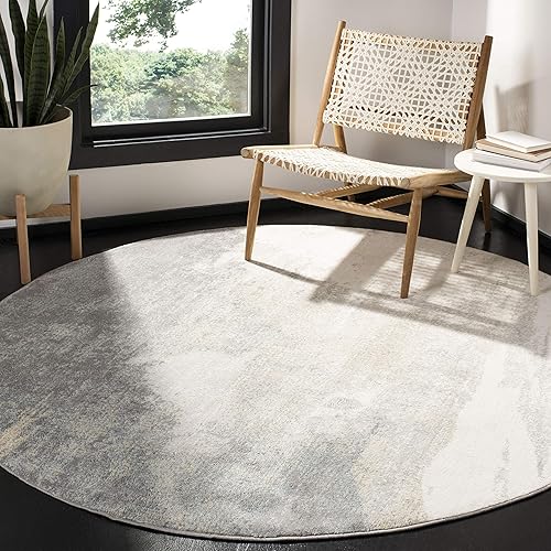 Jasper Collection 9' Round Grey / Gold JSP114A Modern Abstract