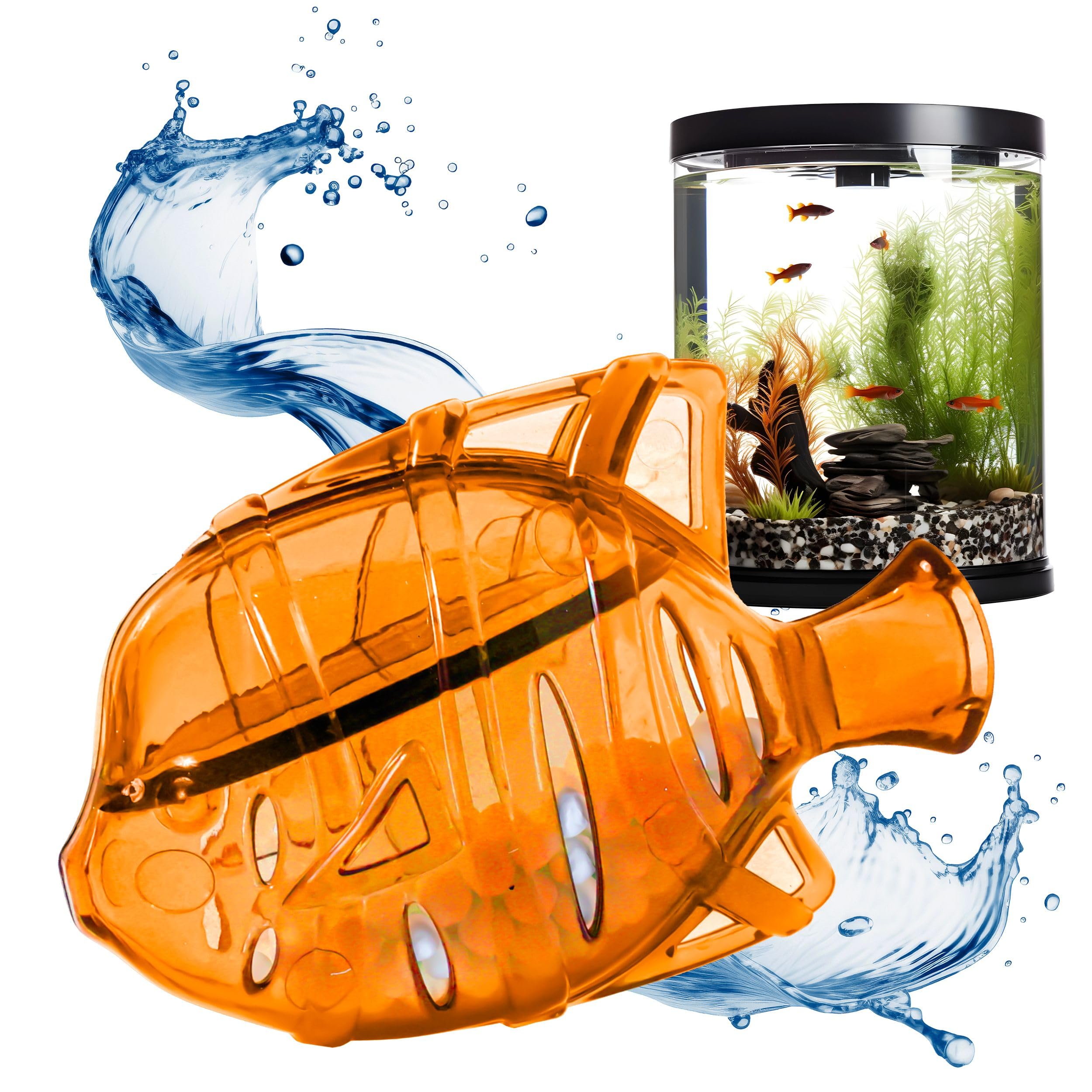 Clarence the Clarifier Fish - 1 pk Orange - Aquarium Treatment Clear Cloudy Fresh-Saltwater Fish-Plant Safe 10gal Tank
