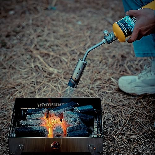Miniatura 6 de Campingmoon - Cabezal de antorcha de propano MAPP, parrilla de camping con válvula de control de llama para barbacoa, fogata, chimenea MT-3915-PG