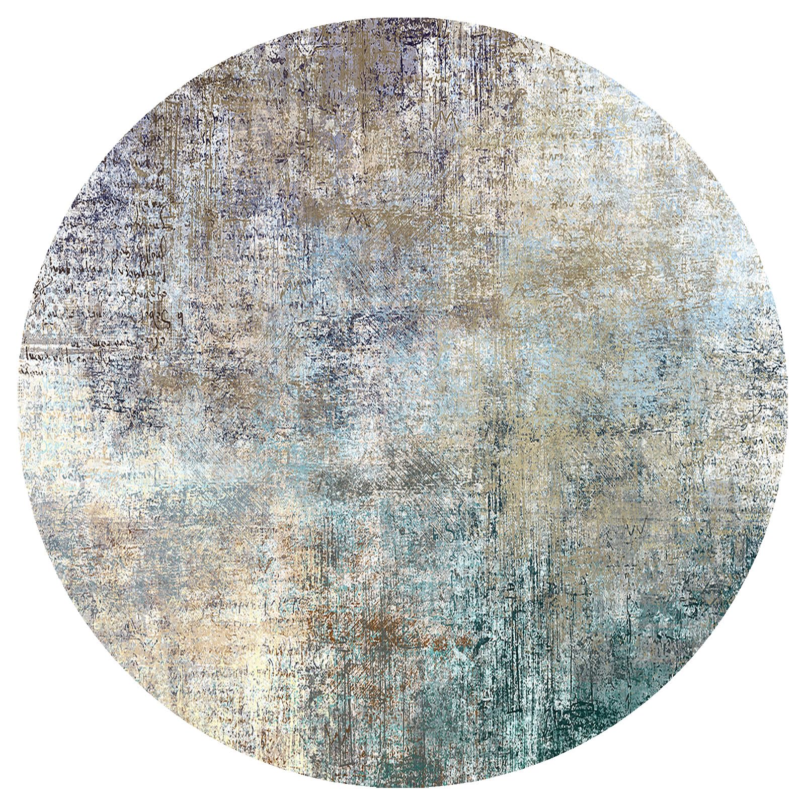 Tapis rond multicolore abstrait pour sublimer votre cuisine extérieure et salon