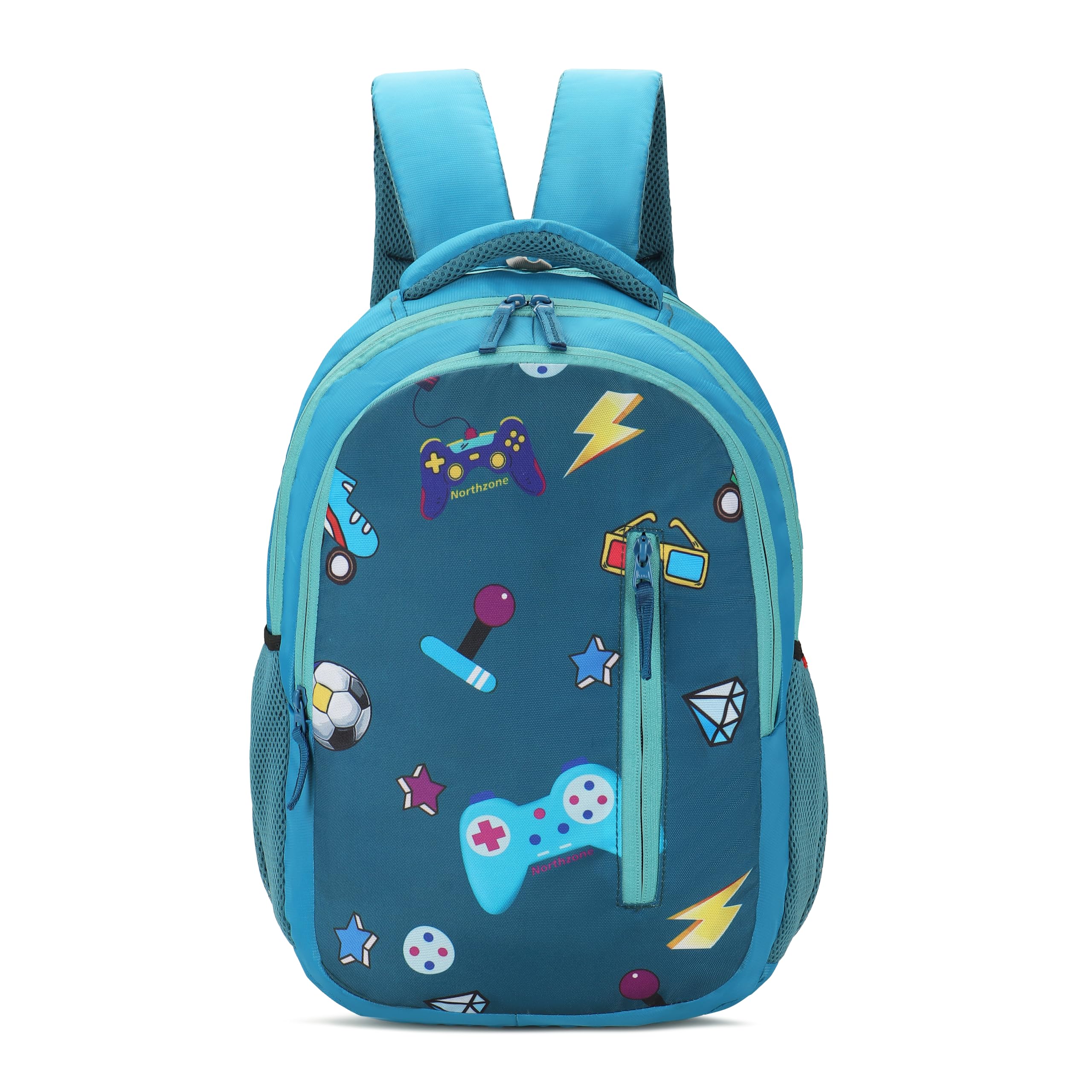 north zone Printed Backpack for Kids, 28 cm x 20 cm x 12 cm, Blue-picture-10