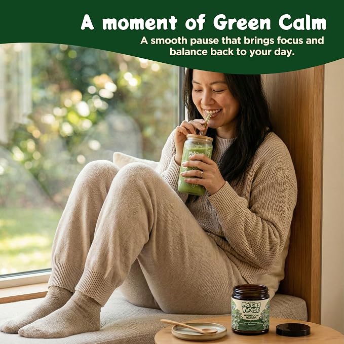 Polvo de matcha con 7 setas funcionales 30 porciones miniatura 9