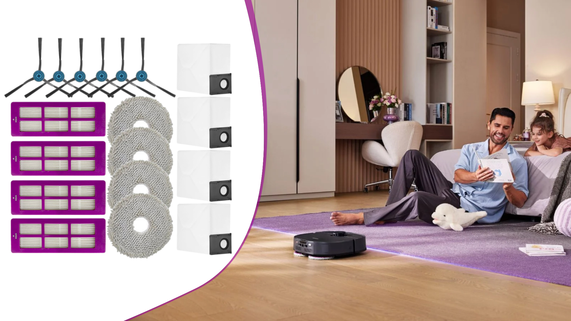 MAI USATO]Salviette Con Accessori Per Supporto Per Aspirapolvere Robot Dreame L10s Pro Ultra Heat X40 Ultra X40 Master L40 Ultra L20 Ultra Panni Per Mocio Piastre Di Ricambio 87904526