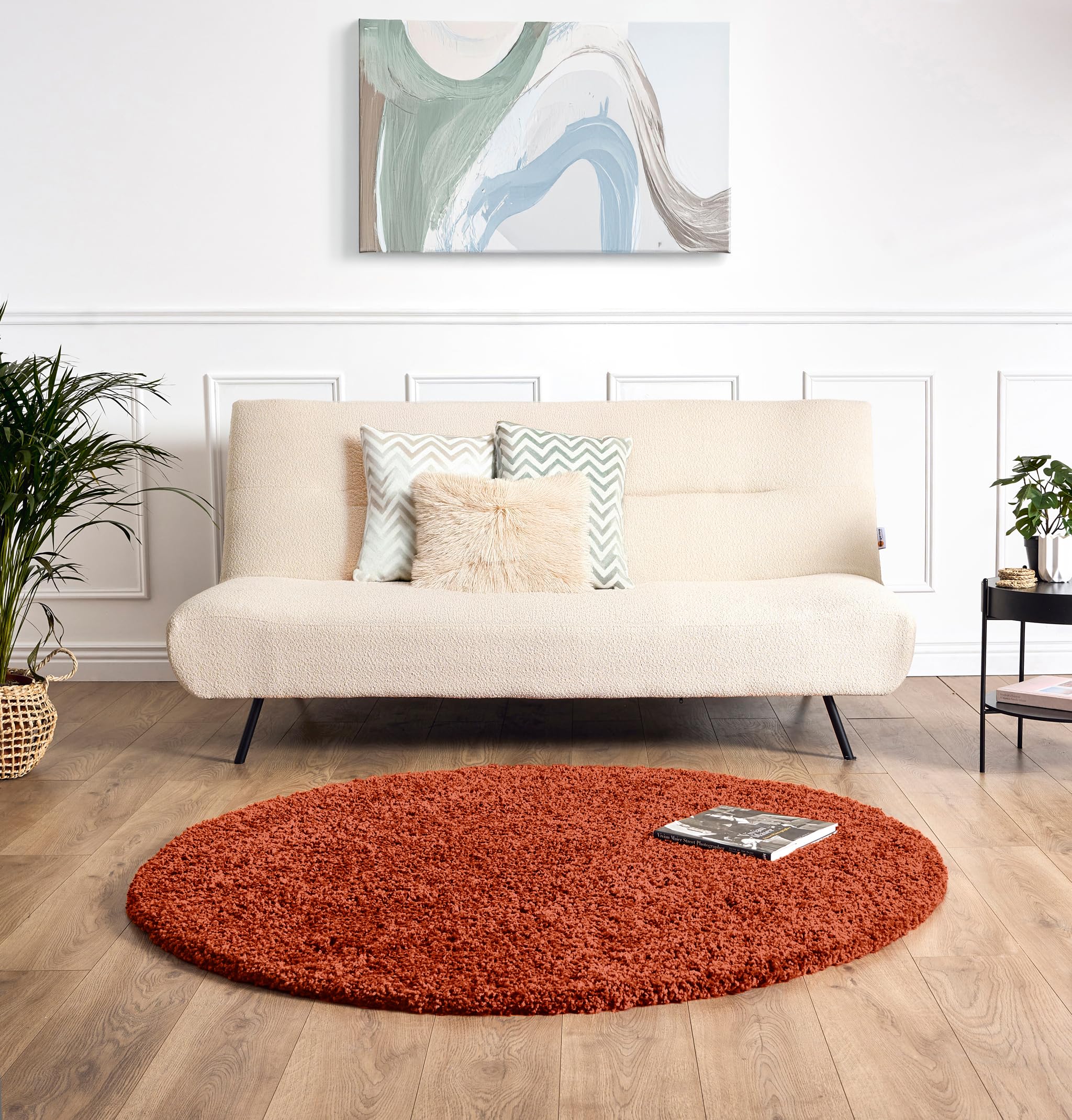 Bravich Navy Blue Shaggy Rug 80 x 150cm (2'7" x 4'11") 5cm Pile Medium Thick Fluffy Living Room Hessian Backed Washable — view 63