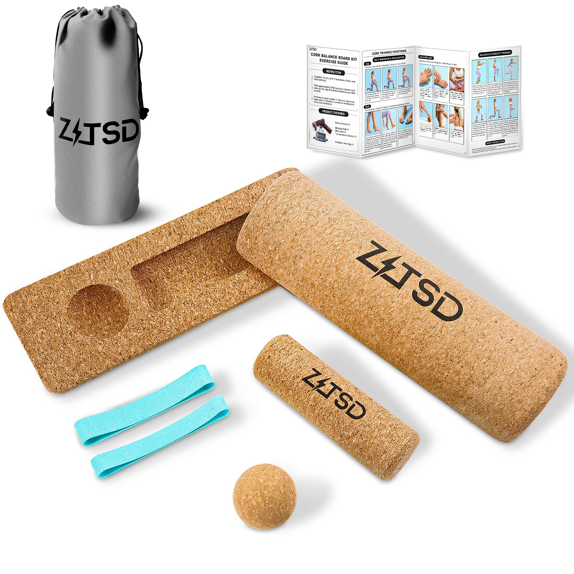 Cork Balance Board - Balance Trainer, Ankle foot Strengthener & Core Strength Trainer for Enhanced Stability, Fitness & Balance Training-image-36