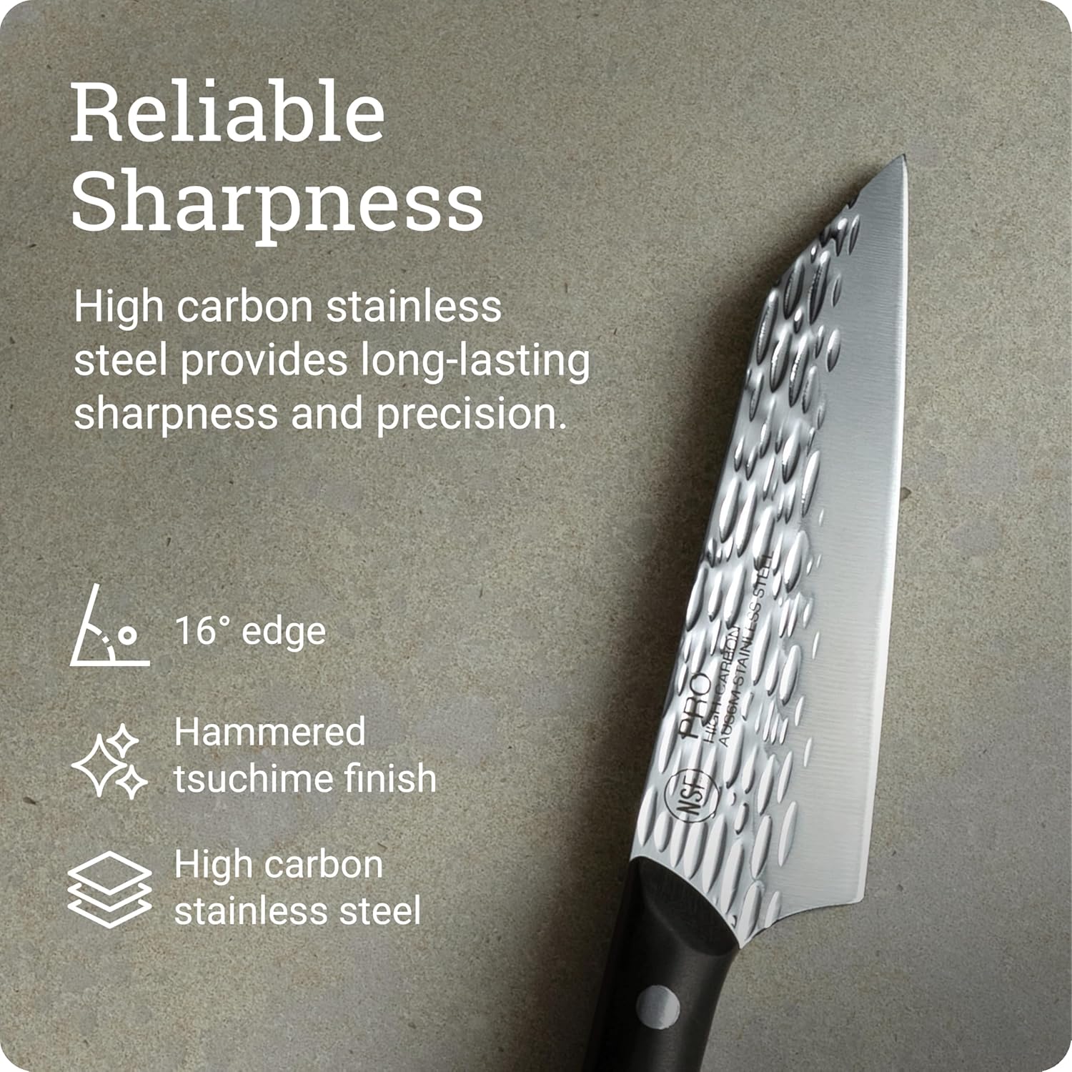Kai PRO 5" Asian Multi Prep Knife, Hand Sharpened Japanese Boning, Trimming and Utility Knife, Japanese AUS6M Stainless Steel Blade, Full-Tang POM Handle, NSF Certified