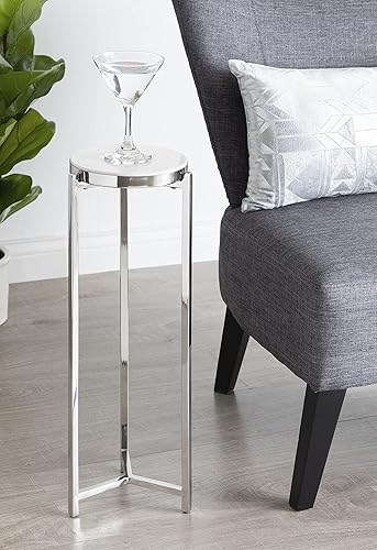 Miniatura 18 de Kate and Laurel Aguilar Glam - Mesa de bebidas de 8 x 8 x 23 pulgadas, color dorado, mesa de té de transición y soporte para plantas con mesa de