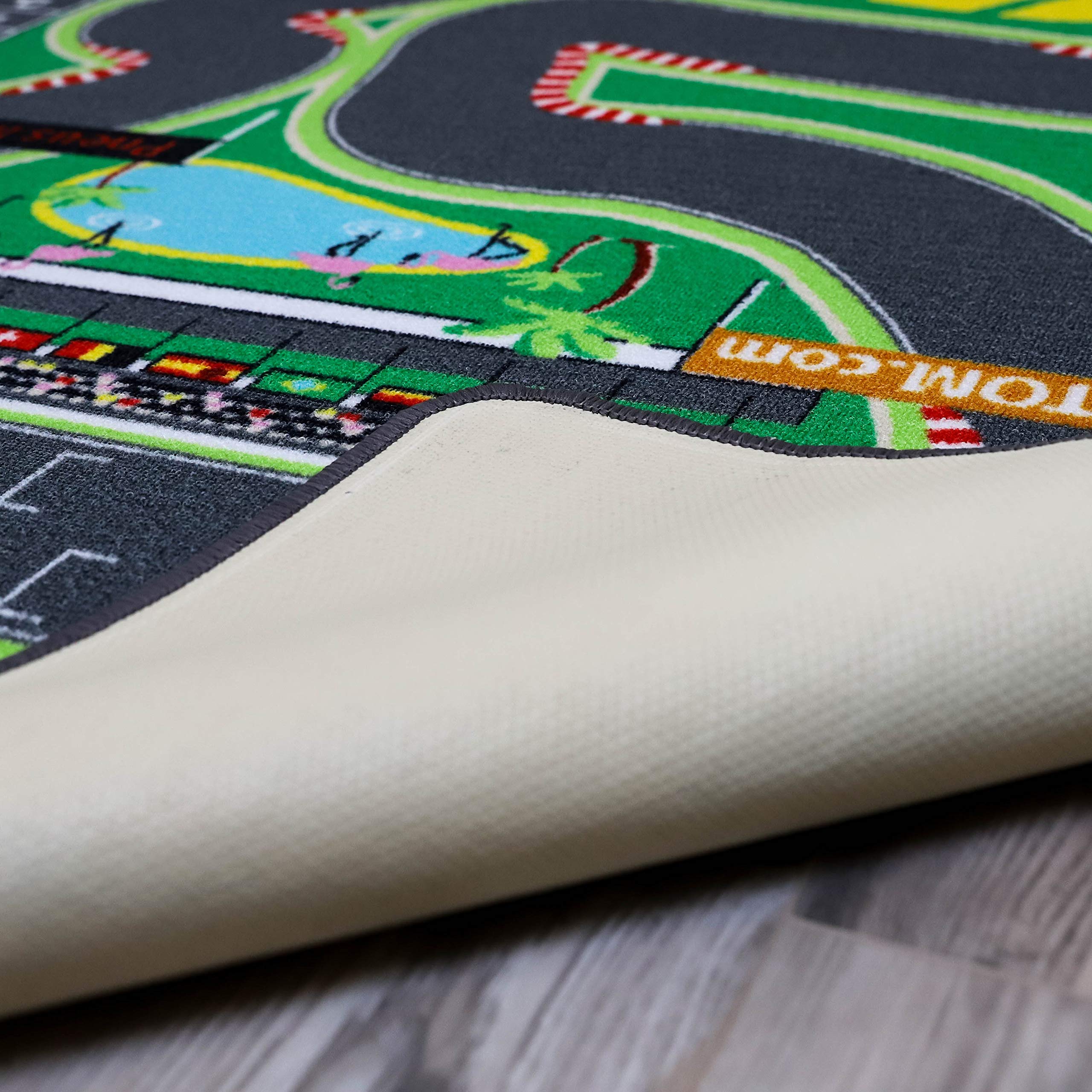 Tapis Enfant Circuit Voiture de Course 130x200 cm