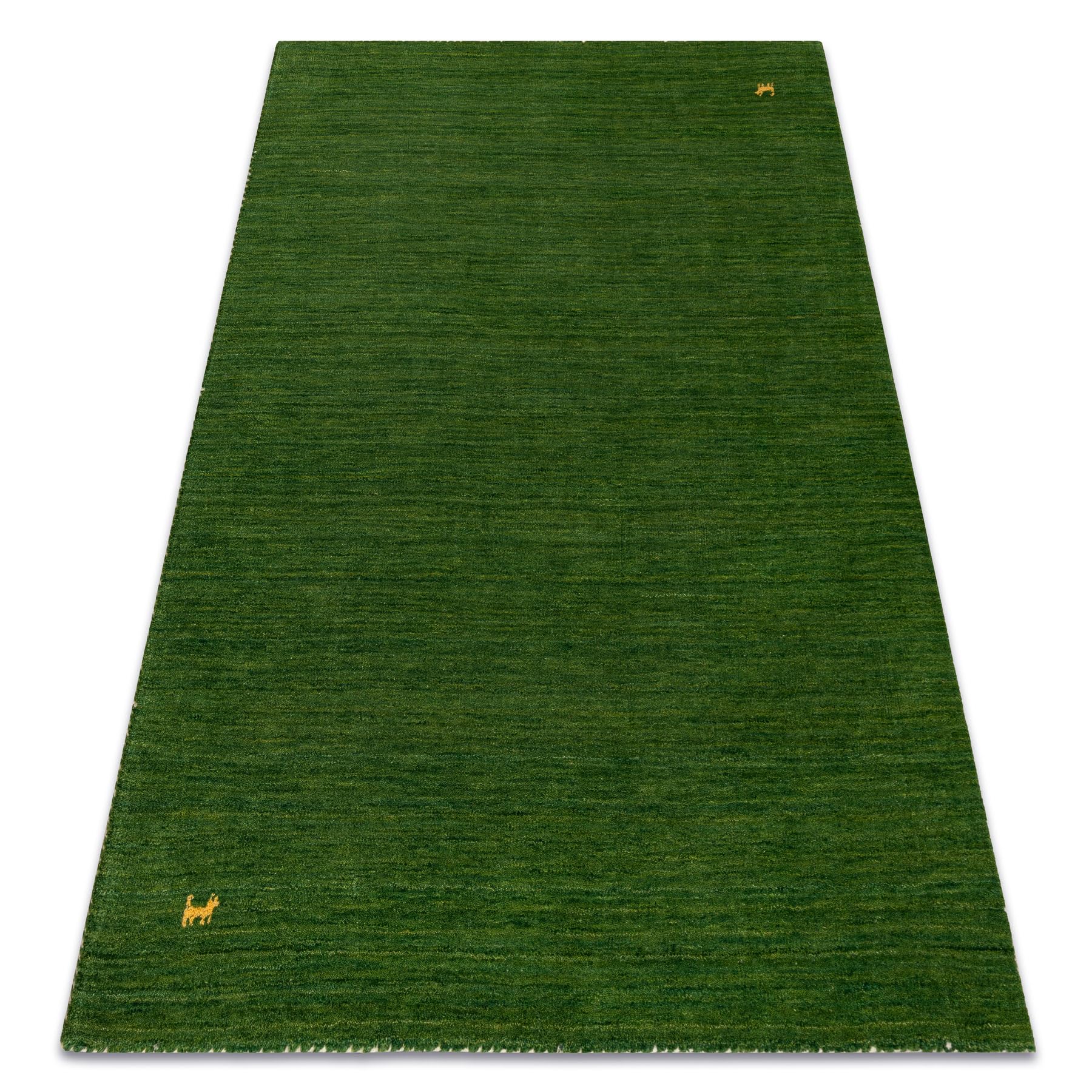 Tapis GABBEH en Laine Vert, tapis oriental de salon bohème fait main 120x175