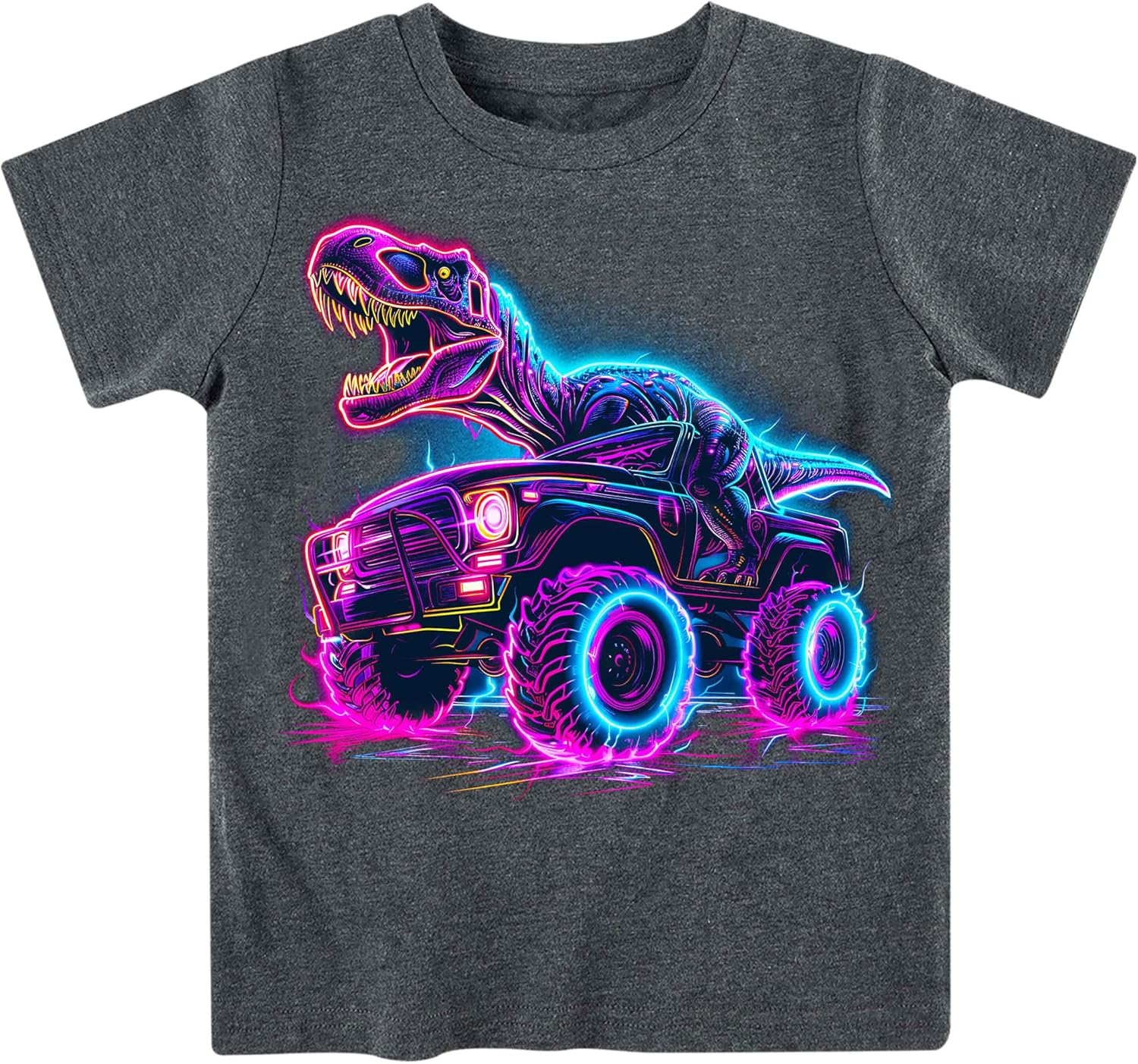 Lovekider Cotton Shirt for 2-6T Boys Truck Dinosaur Toddler Kids T-Shirt Short Sleeve Excavator Construction T-Rex Tee Shirts