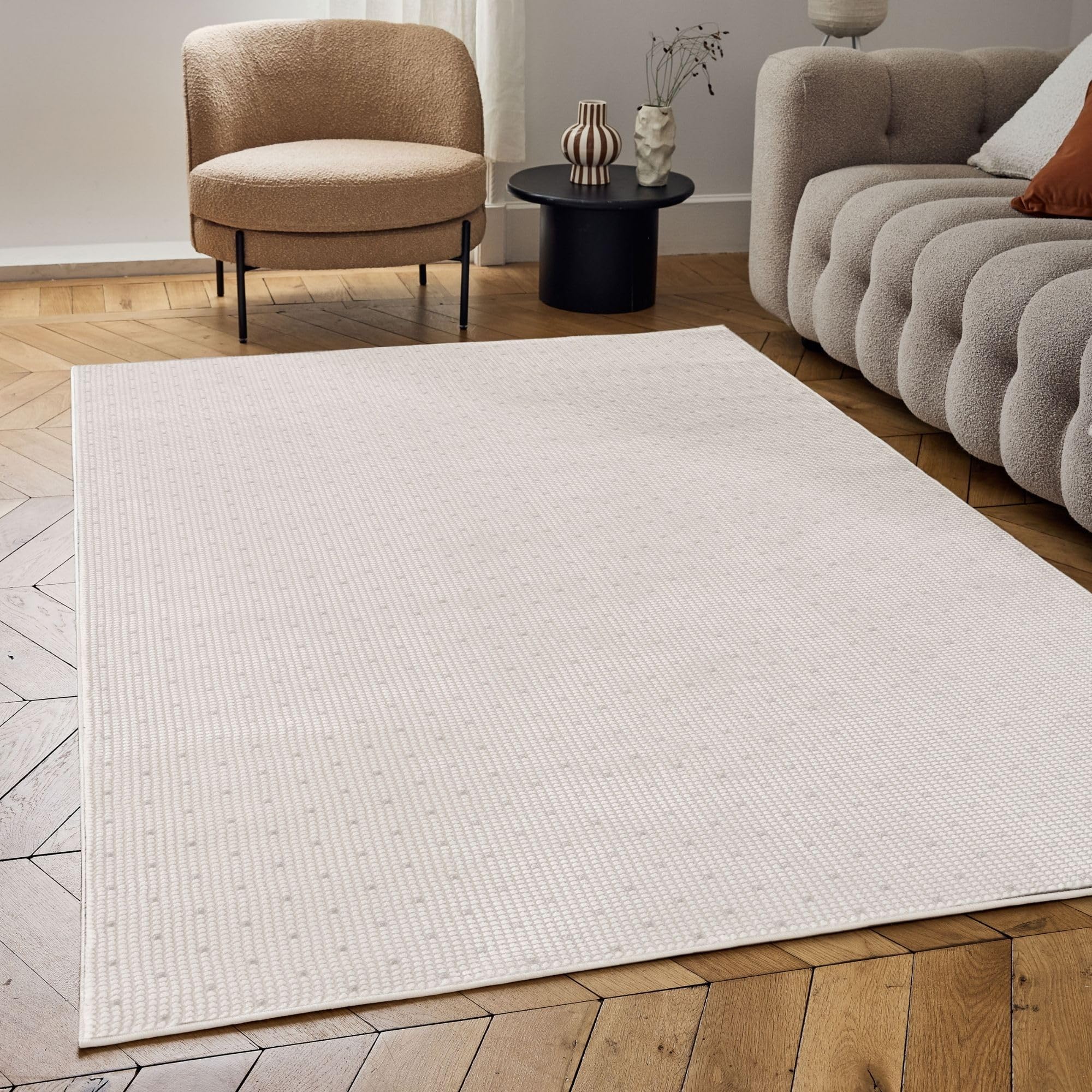 The Rugs Grey Carmel Modern Area Rugs & Runners Dotted Design Soft Pile In | Size: 120Cm X 170Cm