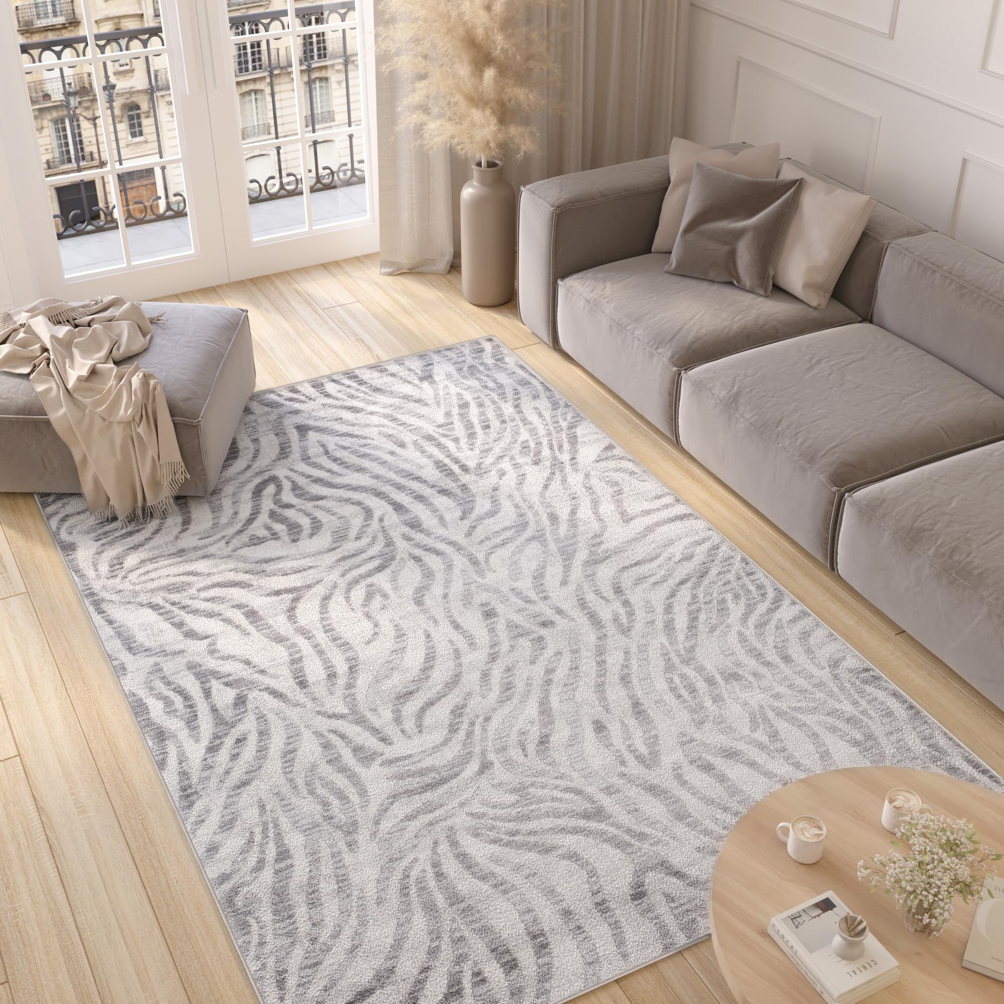 Light Gray Walls And Zebra Rug Willa Arlo Interiors Edsel Animal Print
