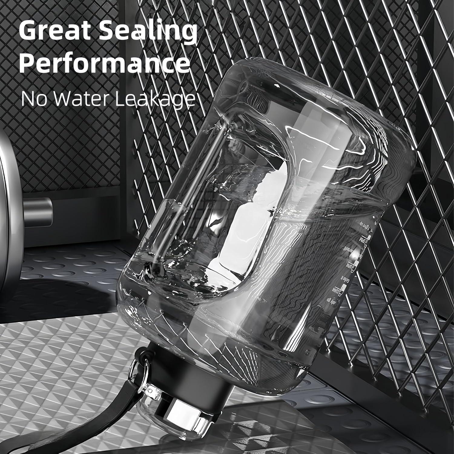 50oz & 84oz Motivational Water Bottle - Time-Marked, Leak Proof & BPA free. 2-in-1 Lid with Straw, Food-Grade Tritan. Half Gallon Sized, Ideal for Gym, Fitness & Outdoor Activities (50oz, Grey) - Image 6