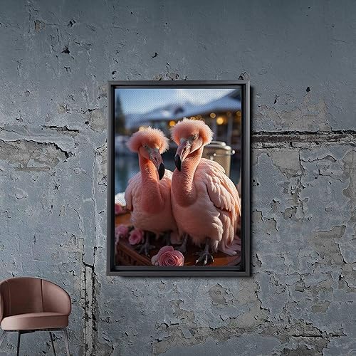 Miniatura 7 de Flamingo Wall Art Flamingo Pictures Canvas Prints Wall Decor Artwork for Classroom Nursery Ready to Hang