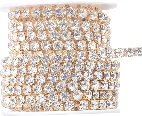 Miniatura 27 de KAOYOO - Cadena de diamantes de imitación de 9 metros (10 yardas) con cierre de 2.5 mm para manualidades de costura, decoración DIY (plata)