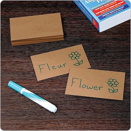 Miniatura 7 de Oxford Tarjetas de índice Kraft, paquete de 100, tarjetas de índice de 3 x 5 pulgadas, papel grueso de alta calidad para regalos, manualidades,