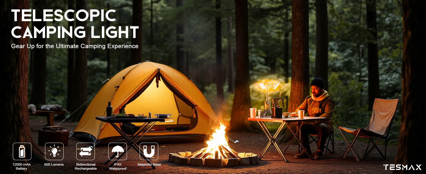 Amazon.com: Telescopic Camping Lights, Rechargeable Camping Lights