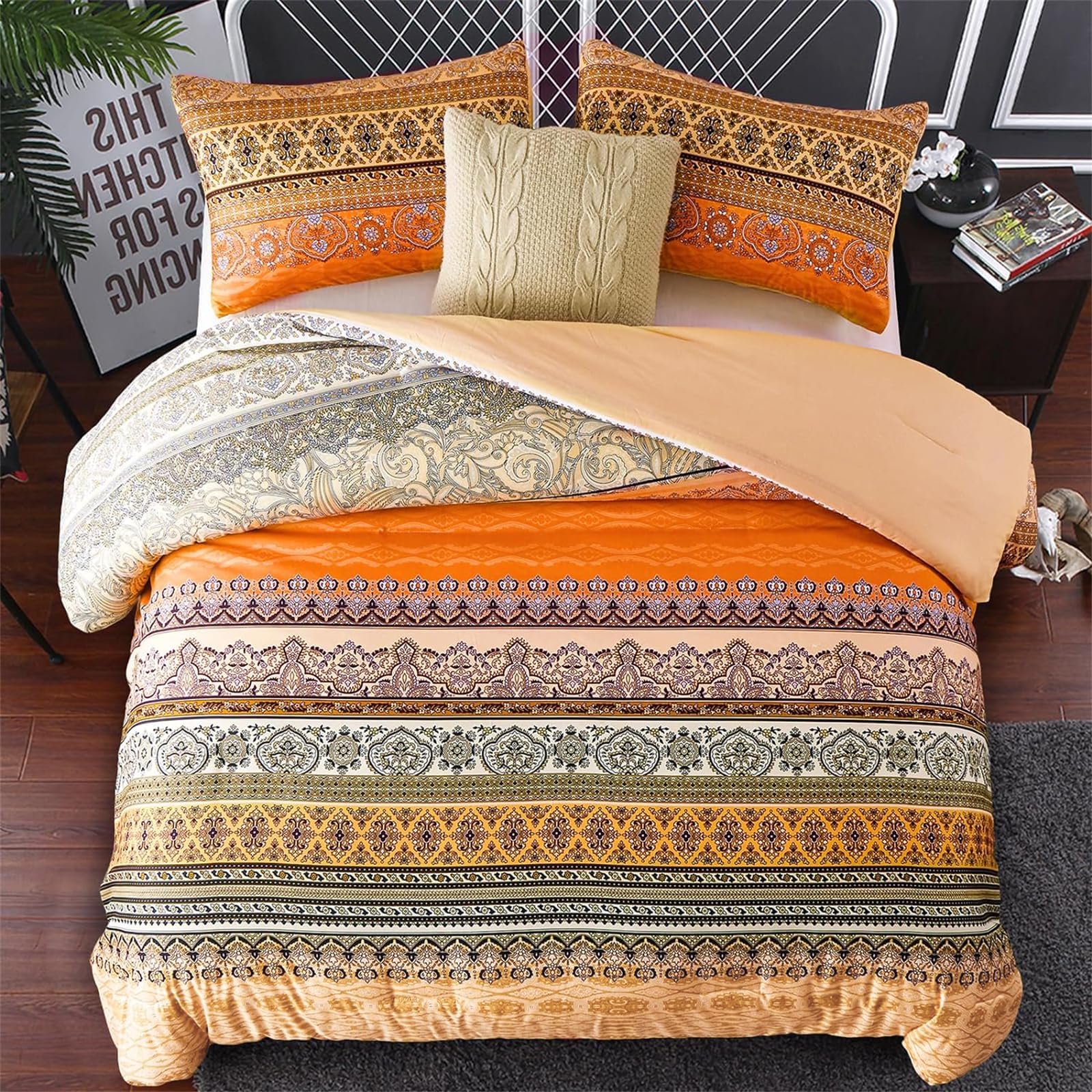 wide smile Mandala Boho Bohemian Bedding Duvet Cover Set King Size ...