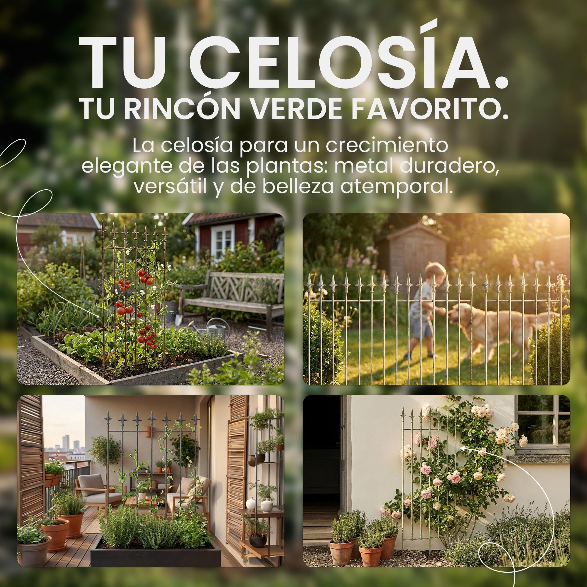 CLP Juego de 2 celosias de Metal 100x50 cm Elisa, Soportes estables para Rosales y Hiedra, en Estilo modernista, para Jardin, Color:Antracita