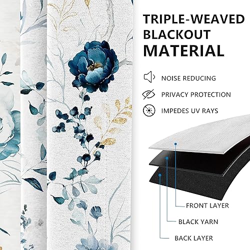 Miniatura 3 de Tititex Elegantes cortinas opacas de 63 pulgadas de largo, juego de 2 paneles para puerta corredera de patio, cortinas con aislamiento térmico con