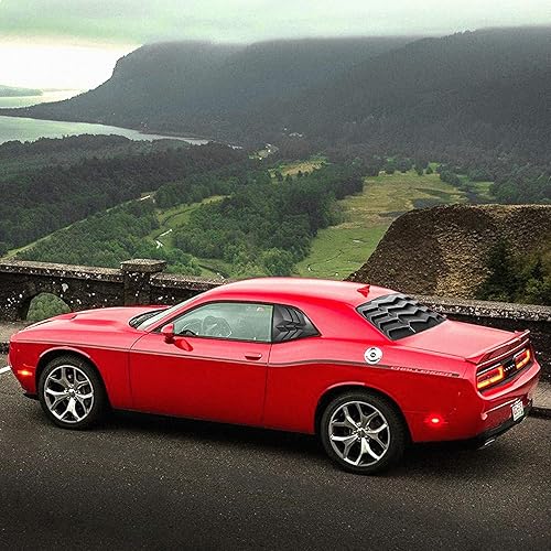 Miniatura 8 de Parasol para parabrisas trasero y lateral de ABS compatible con Dodge Challenger 2008-2022 2023, estilo GT Lambo, color negro mate