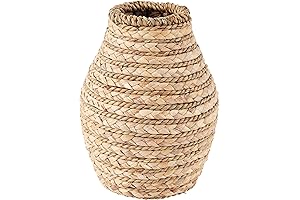 Handmade Light Brown Seagrass Wicker Vase