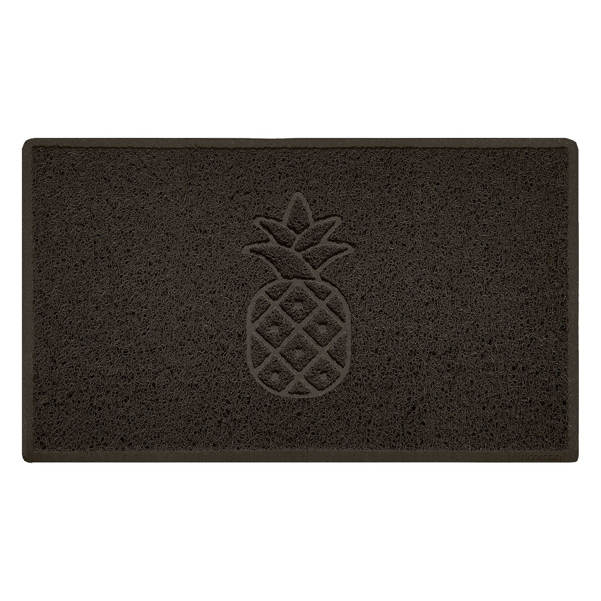 Nicoman Pineapple Embossed Shape Door Mat Dirt-Trapper Washable Barrier Doormat-(Use Indoor or Sheltered Outdoor)-(75x44cm/29.5x17.3inches,Medium) Brown