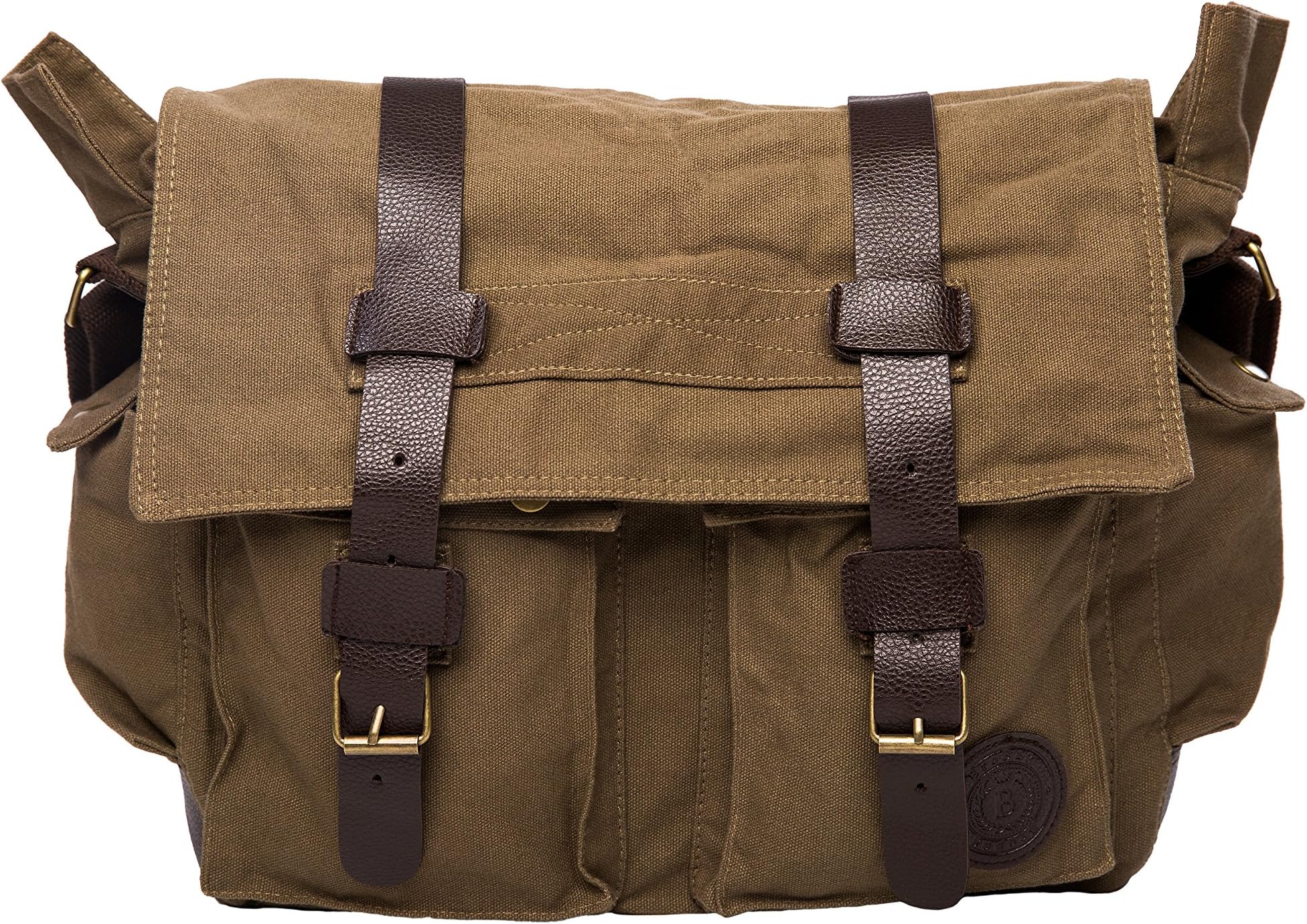 BroBag Men's Vintage Canvas Messenger Satchel Shoulder Military Field Bag