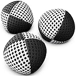 speevers Juggling Balls for Beginners and Professionals Set of 3, 14 Colors Available, 2 Layers of Net and Carry Case, Xballs Juggling Balls (Black - White, 3.9 oz)