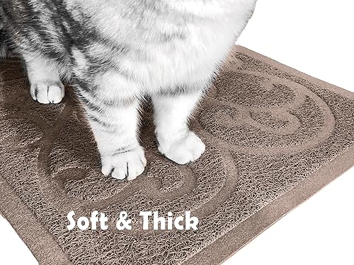 Miniatura 6 de PetLike - Alfombrilla que atrapa la arena cuando los gatos salen de la caja de arena, alfombrilla que pueden usar los gatos para comer, es suave