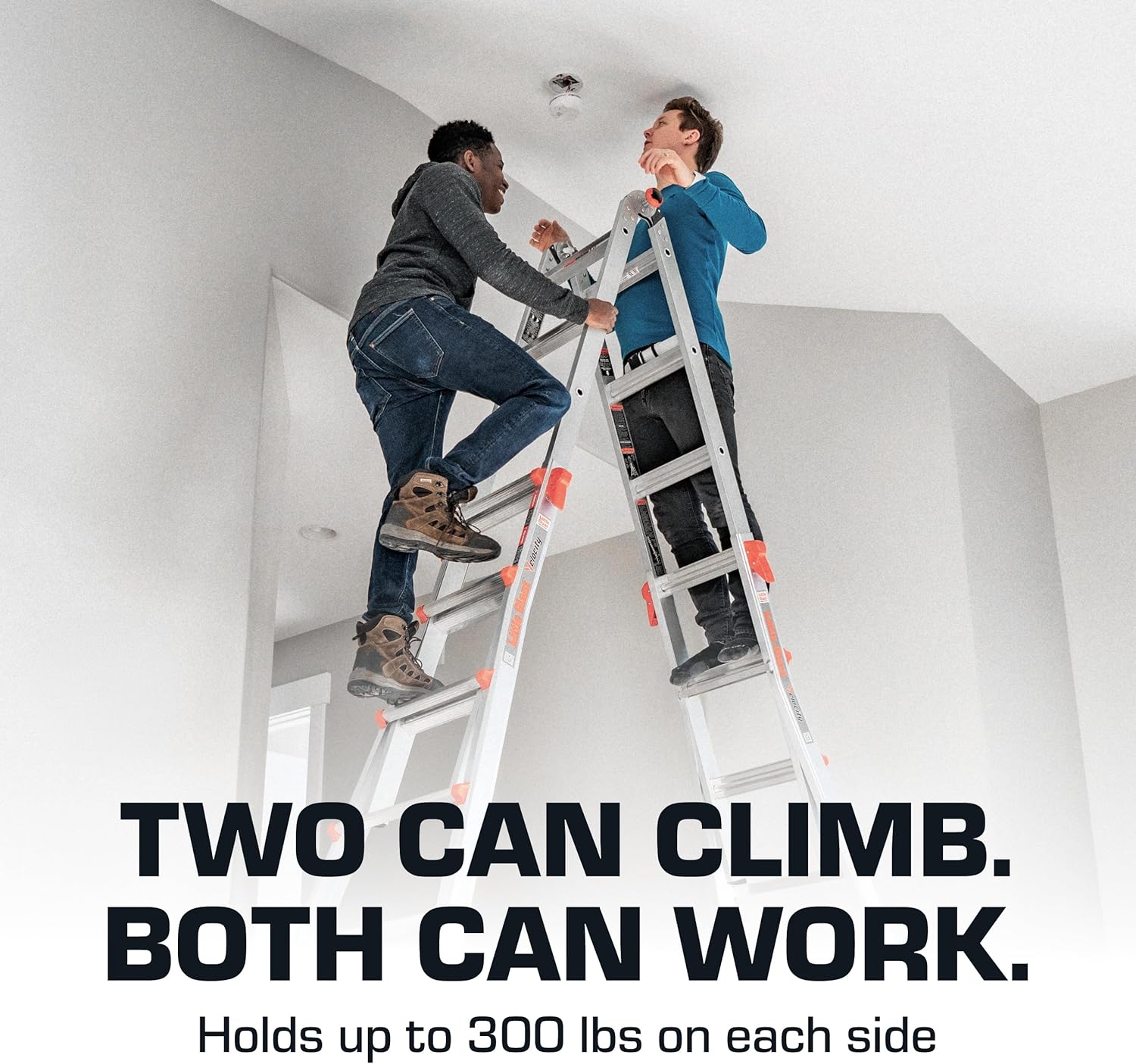 Little Giant Ladders, Velocity with Wheels, M17, 17 Ft, Multi-Position Ladder, Aluminum, Type 1A, 300 lbs Weight Rating, (15417-001)