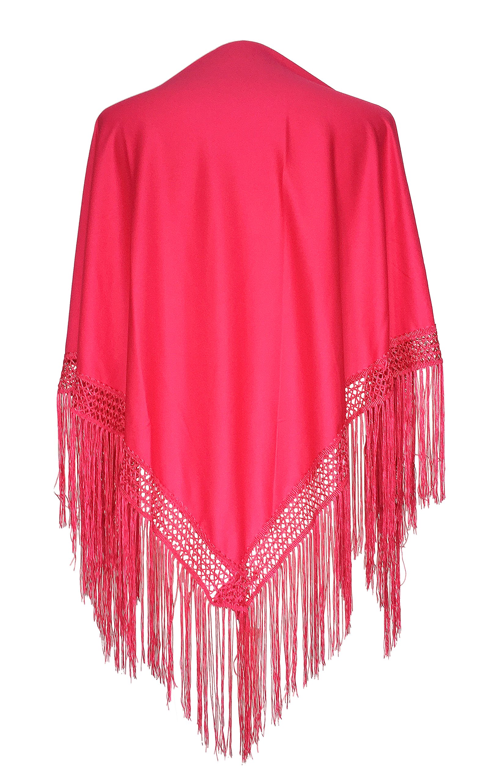 La Senorita Women's Dark Pink Spanish Flamenco Dance Shawl