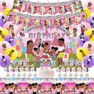 Gracie Birthday Party Supplies Birthday Decorations Party Decorations Include Backdrop, Tablecloth, Birthday Banners, Cake Decoration, Cupcake Toppers, Latex Balloons, Hanging Swirls