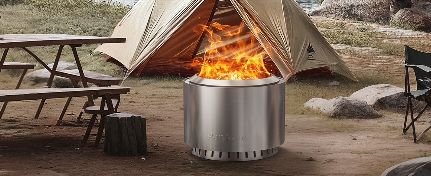 Amazon.com : Panovue 22 inch Smokeless Fire Pit with Waterproof