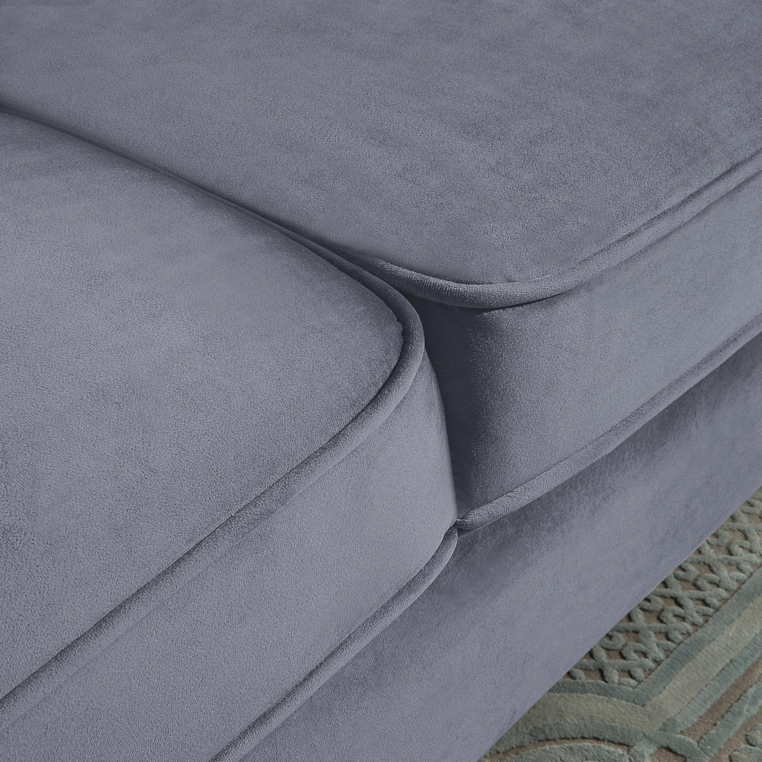 YESGIGA Soft Velvet 3-Seater Design Sofa, Convertible 3-Adjustable Sofa Bed, Sturdy Metal Leg Support, Suitable for Multiple scenarios Living Room, Bedroom (Grey)