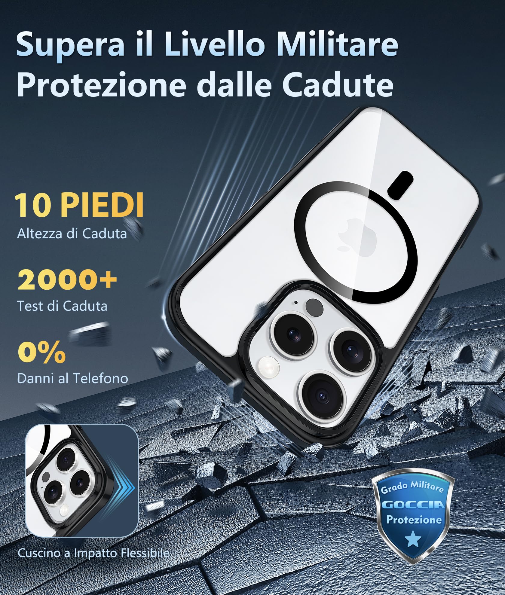 FNTCASE Custodia Magnetica Per IPhone 16 Pro Max - Protezione Militare, Retro Opaco Traslucido, Antiurto Rosa