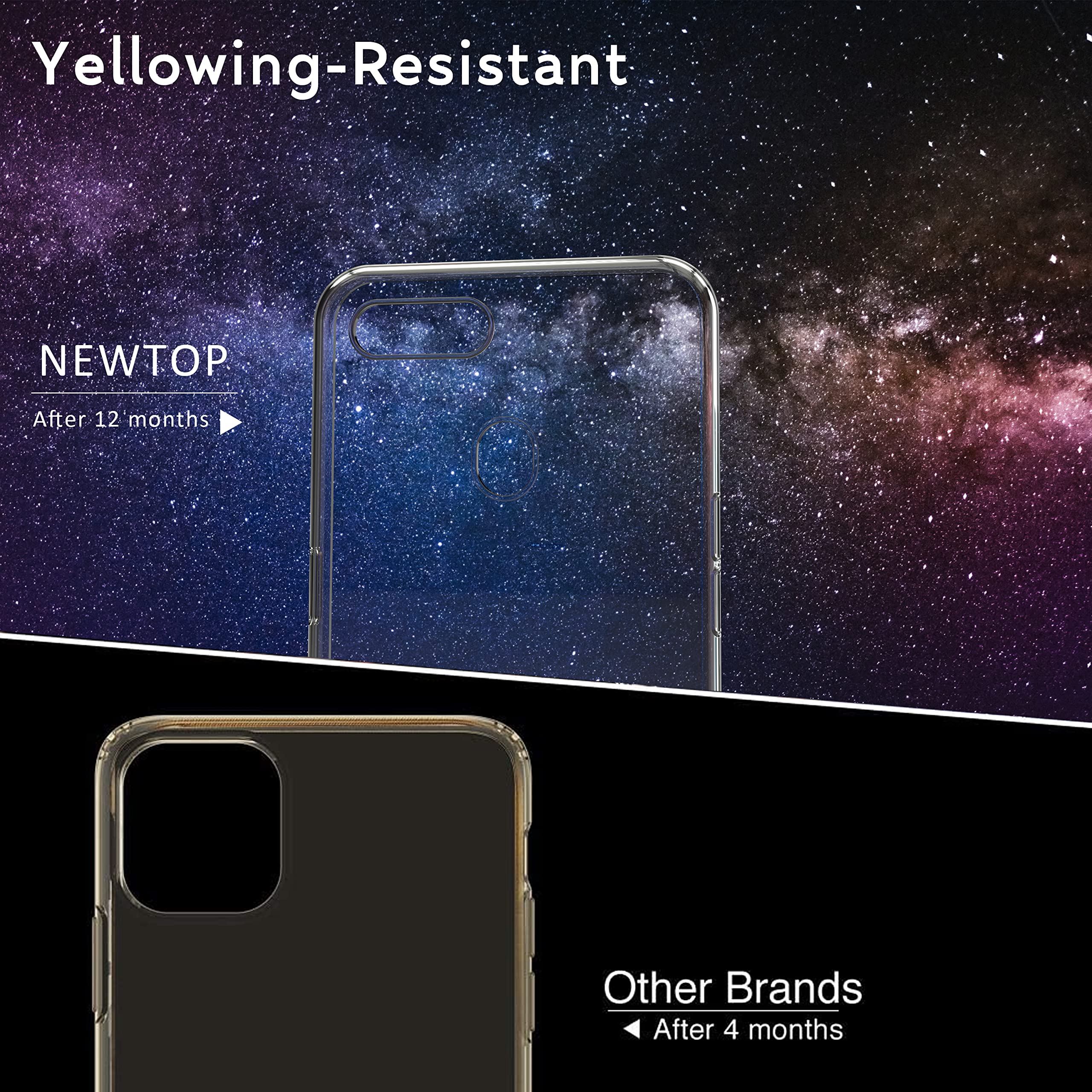 NEWTOP Custodia Trasparente In TPU Morbido Per OPPO AX7. Sottile, Flessibile, Anti-graffio, Con Bordi Rialzati. Protezione Leggera E Trasparente. - copertina