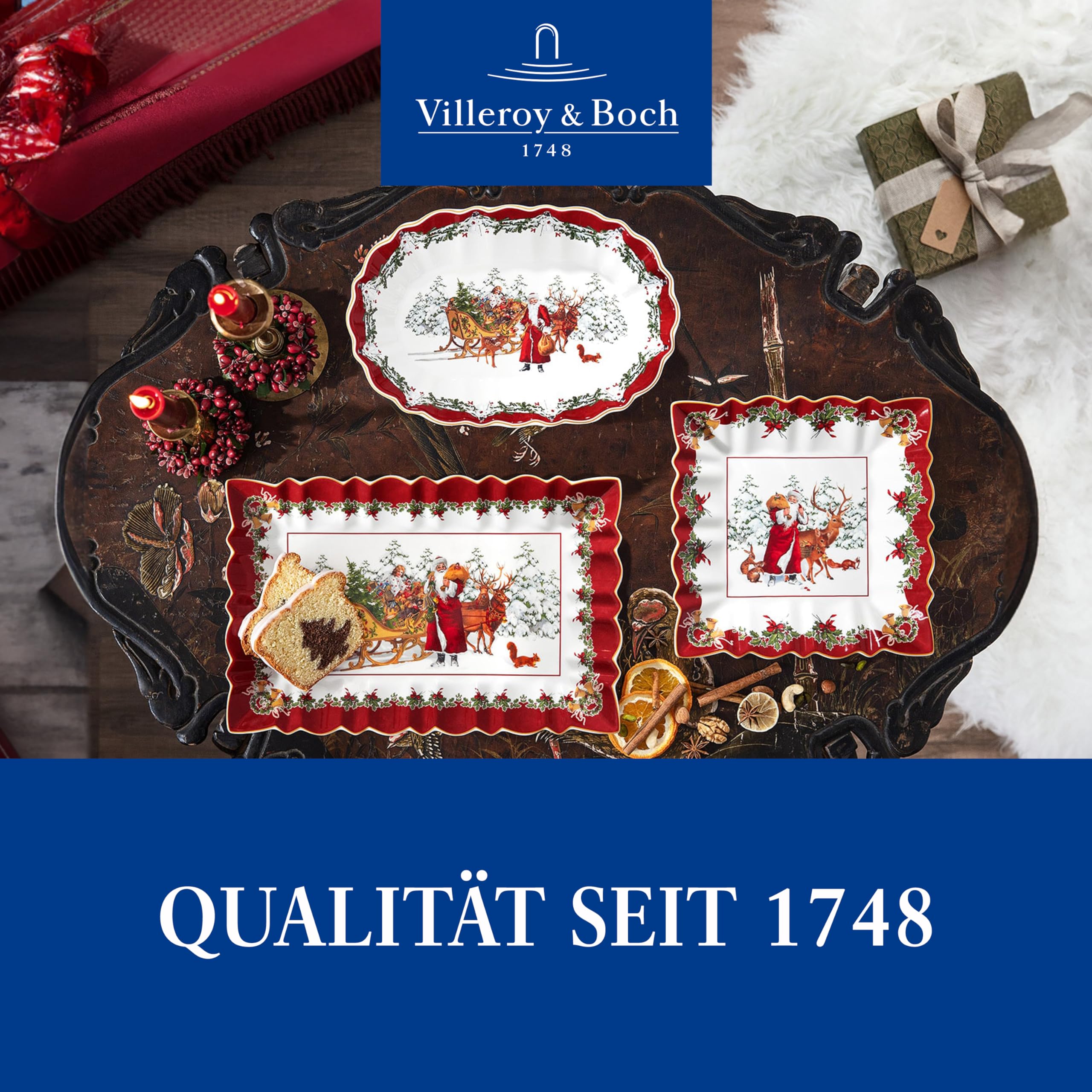 Villeroy & Boch - Toy's Fantasy Gebäckteller Weihnachten Groß, Stollenplatte, Weihnachtsteller, Weihnachten Teller Toys, Weihnachtsschale, Serviergeschirr, Weihnachtsgeschirr, Premium Porzellan