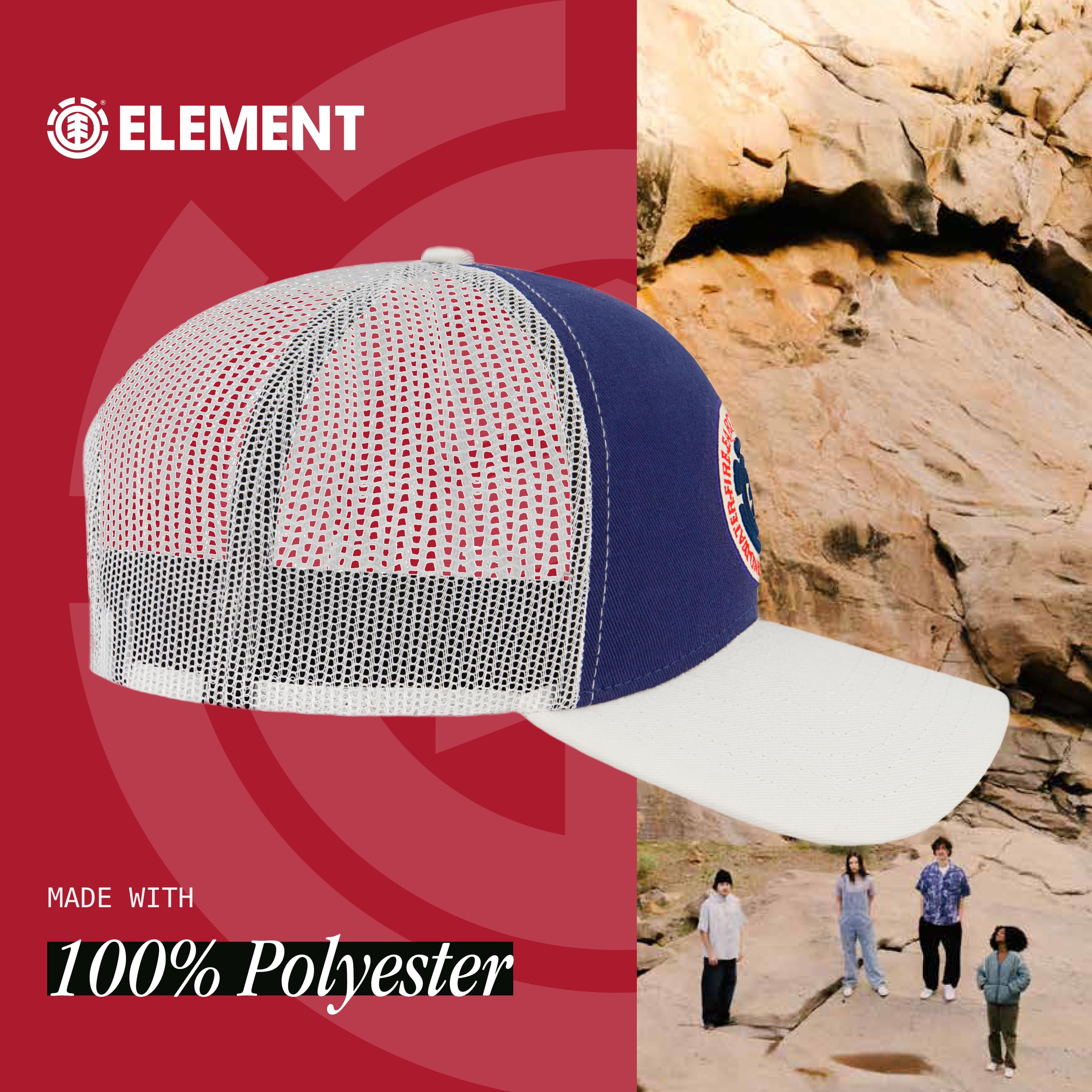 Element Trucker Hat, Adult Baseball Cap with Curved Brim - Gorro/Sombrero Unisex Adulto