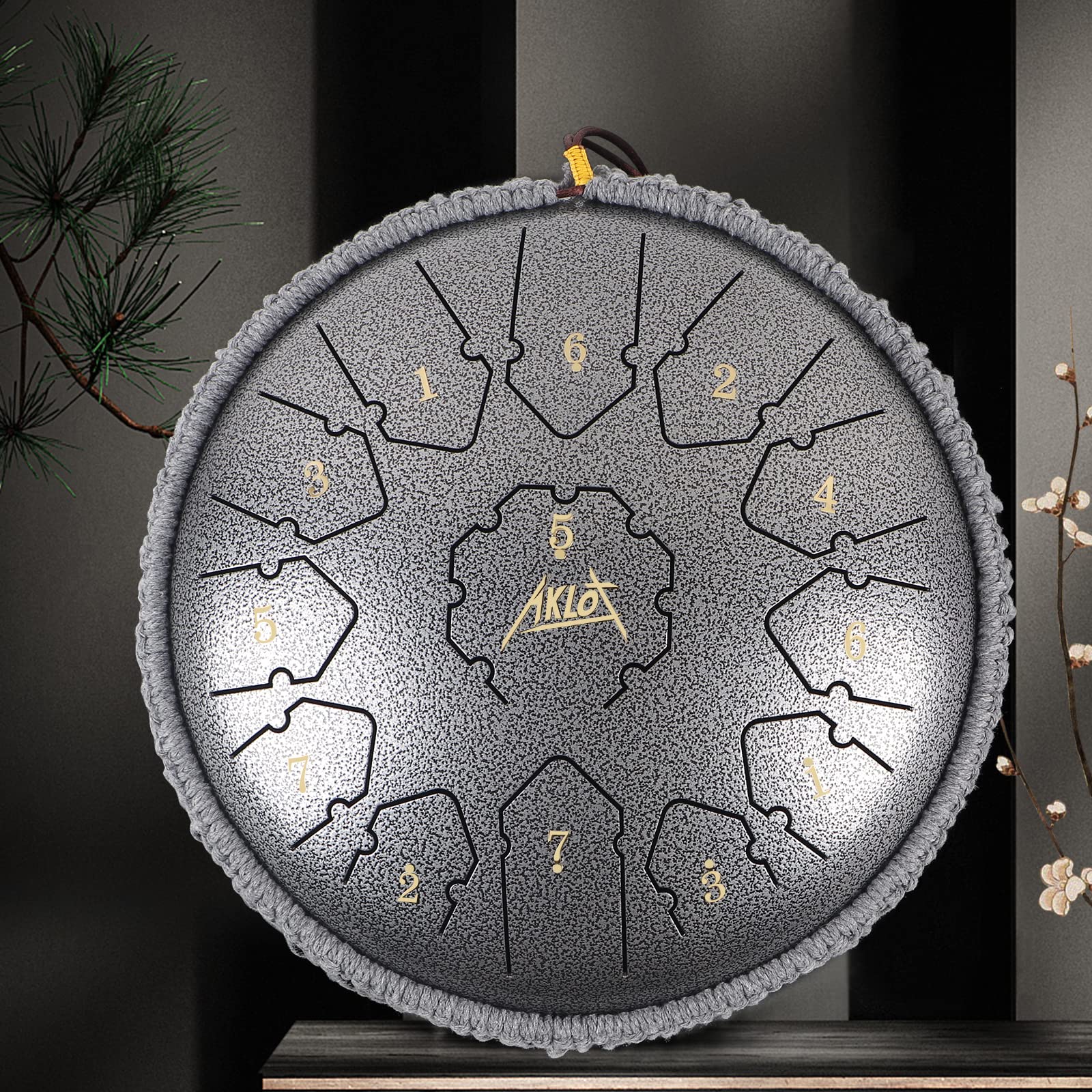 AKLOT Steel Tongue Drum - 12" 13 Notes - Steel Drum Drum Hand Pan Drum with Music Book, Drum Mallets and Carry Bag
