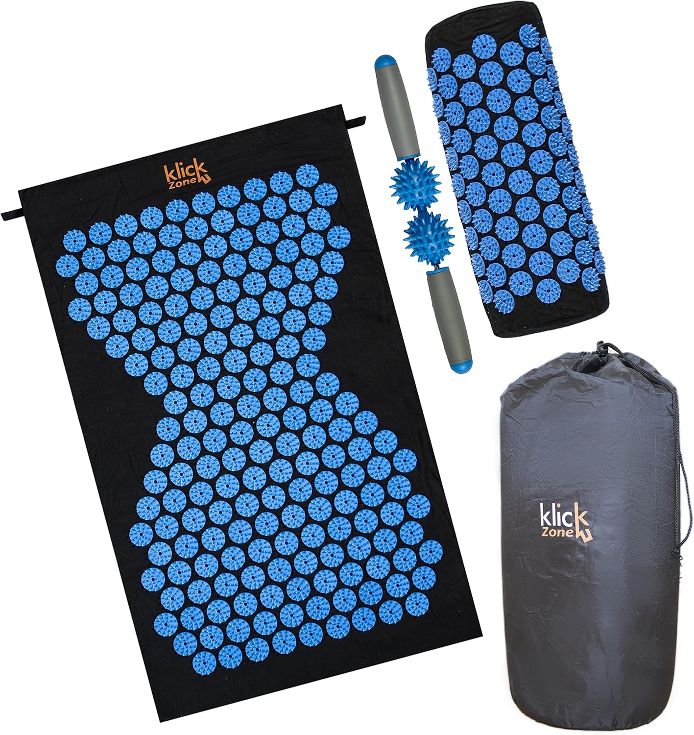 Klick Zone Set of 3Pcs Acupressure Mat and Pillow Set with