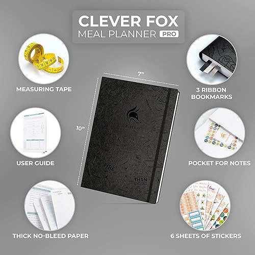 Miniatura 2 de Clever Fox Planificador de comidas PRO - Diario semanal de preparación de comidas con lista de comestibles y rastreador de pérdida de peso - Libro